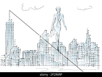 business and woman vector illustration isolated on white Stock Vector