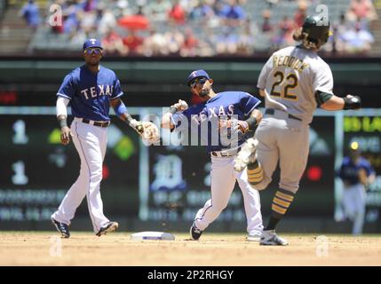 Arlington, Texas, USA. Jul 26, 2018: Texas Rangers second baseman Rougned  Odor #12 works out with a cowboy hat on before an MLB game between the  Oakland Athletics and the Texas Rangers