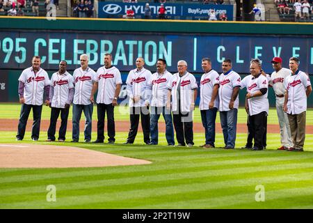 20 June 2015: Carlos Baerga is introduced as the 1995 Cleveland Indians  American League Championship team is honored prior to the game between the  Tampa Bay Rays and Cleveland Indians at Progressive