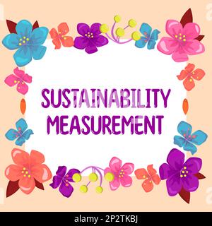 Writing displaying text Sustainability Measurement. Internet Concept tool used organisations become more sustainable Stock Photo