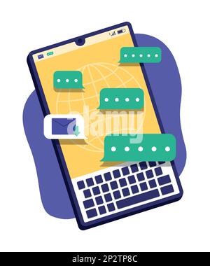 Smartphone with Online Chatting Concept Illustration Stock Vector
