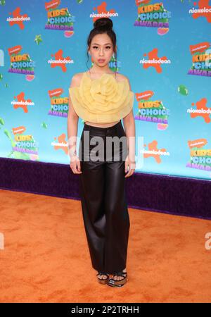 Emmy Liu-Wang arrives at the Nickelodeon Kids' Choice Awards on ...