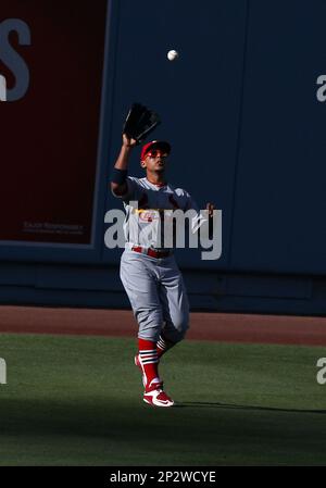 19 June 2015: Los Angeles Dodgers Right field Yasiel Puig (66) [9924]  reacts after narrowly missing a catch in shallow right field during a Major  League Baseball game between the San Francisco