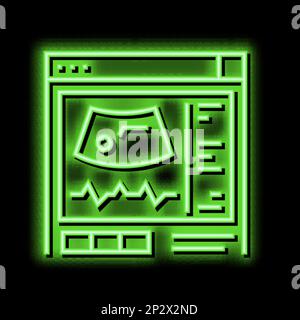 ultrasound radiology neon glow icon illustration Stock Vector