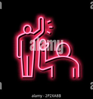 human greeting speech neon glow icon illustration Stock Vector Image ...