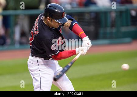 CLEVELAND, OH - MAY 26: Cleveland Indians shortstop Francisco Lindor (12)  wears a special camouflage socks uniform for Memorial Day Weekend during  the first inning of the Major League Baseball game between