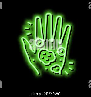 hand eczema neon glow icon illustration Stock Vector