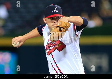 15 APR 2015: Atlanta Braves Pitcher Brandon Cunniff (67) [11071] during the  MLB Jackie Robinson Day game between the Miami Marlins and the Atlanta  Braves played at Turner Field in Atlanta, GA. ( 