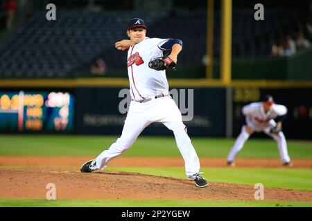 15 APR 2015: Atlanta Braves Pitcher Brandon Cunniff (67) [11071] during the MLB  Jackie Robinson Day game between the Miami Marlins and the Atlanta Braves  played at Turner Field in Atlanta, GA. (