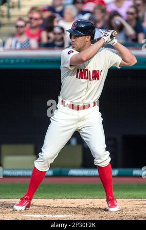 10 May 2015: A Cleveland Indians fan with a foam Chief Wahoo hat during the  game between the Minnesota Twins and Cleveland Indians at Progressive Field  in Cleveland, OH. Cleveland defeated Minnesota