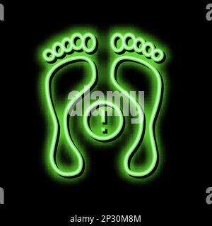 postural deformity feet neon glow icon illustration Stock Vector