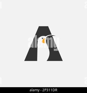 Letter A logo design combined with bird, A latter bird logo design template for use any purpose.EPS 10 Stock Vector