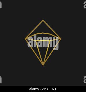 diamond line art geometry logo icon vector.EPS 10 Stock Vector