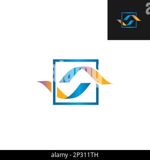illustration abstract shape two bar rectangle logo or icon. EPS 10 Stock Vector