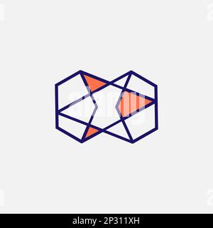 hexagon cube 3d sector group logo, arrow package box logotype.EPS 10 Stock Vector