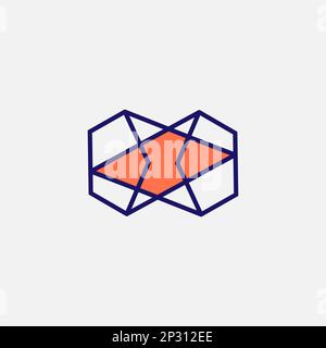 hexagon cube 3d sector group logo, arrow package box logotype.EPS 10 Stock Vector