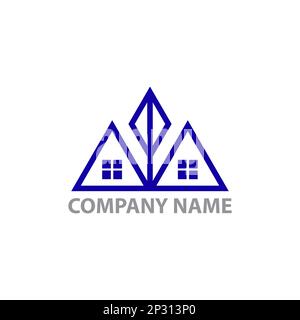 Real estate, house, building construction Logo design vector template.EPS 10 Stock Vector