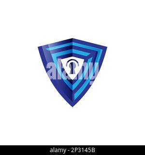 Shield with Keyhole in it. Security Logo Protection Symbol Vector Logo Design.EPS 10 Stock Vector