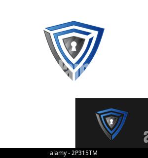 Shield with Keyhole in it. Security Logo Protection Symbol Vector Logo Design.EPS 10 Stock Vector