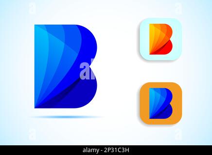 Abstract initial alphabet B logo design. Multi-color gradient letter icon vector illustration. Stock Vector
