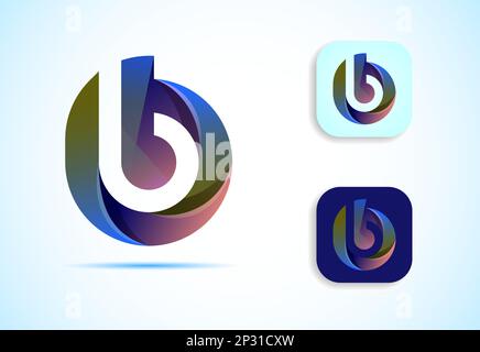 Abstract initial alphabet B logo design. Multi-color gradient letter icon vector illustration. Stock Vector