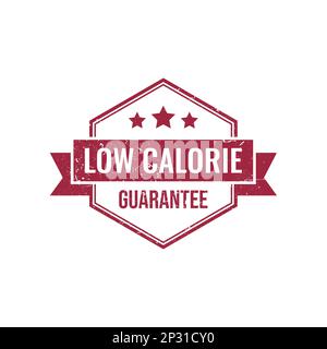 Hexagon Low-Calorie Seal With Grunged Texture. Low calorie label or sticker vector image Stock Vector