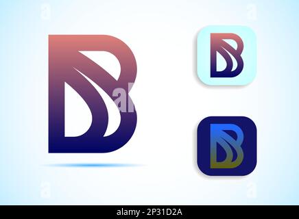 Abstract initial alphabet B logo design. Multi-color gradient letter icon vector illustration. Stock Vector