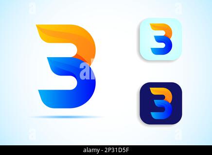 Abstract initial alphabet B logo design. Multi-color gradient letter icon vector illustration. Stock Vector