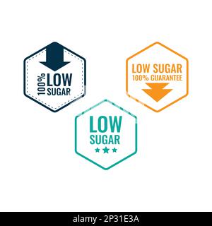 Low sugar Set of vector stickers for product package, label design ...