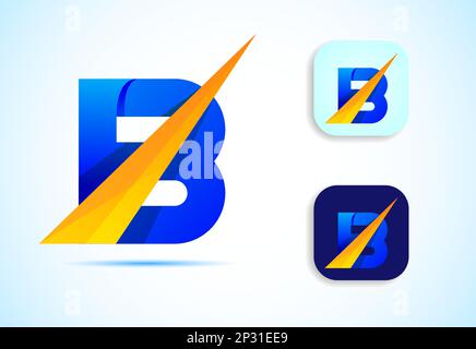 Abstract initial alphabet B logo design. Multi-color gradient letter icon vector illustration. Stock Vector