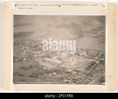 Floods - Mississippi River Flood, Aerial Photograph. Stock Photo