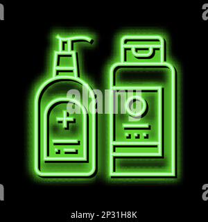 cream eczema treatment neon glow icon illustration Stock Vector