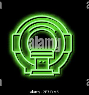 mri radiology equipment neon glow icon illustration Stock Vector