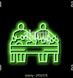 sorting tea neon glow icon illustration Stock Vector