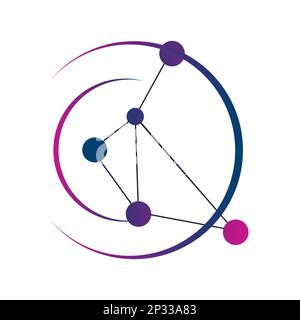 circle of Satellite rings tech planet orbit logo concept Vector illustration Stock Vector