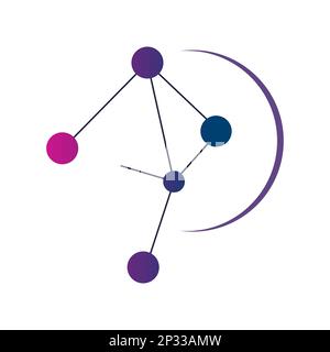 circle of Satellite rings tech planet orbit logo concept Vector illustration Stock Vector