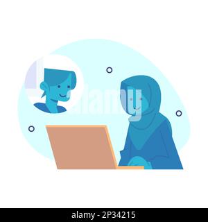 a businessman who is giving directions by conference call. Online customer service concept. Stock Vector