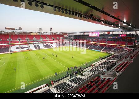 St. Louis, United States. 04th Mar, 2023. Fans begin to file into City Park, for the inaugural home game for the new St. Louis City SC in St. Louis on March 4, 2023. Photo by Bill Greenblatt/UPI Credit: UPI/Alamy Live News Stock Photo