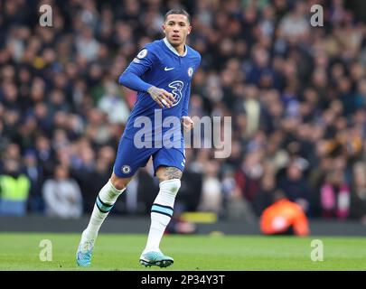 London, England, 4th March 2023. Enzo Fernández of Chelsea during the Premier League match at Stamford Bridge, London. Picture credit should read: Paul Terry / Sportimage Stock Photo