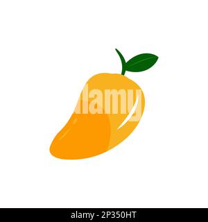 Mango fruit vector icon. Mango in flat style. Vector illustration of tropical fruit. Illustration vector graphic of mango. Good for food and drinks Stock Vector
