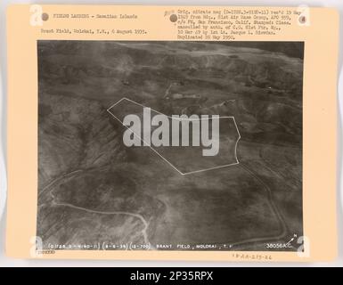 Landing Fields - Hawaii - Molokai Island, Aerial Photograph. Stock Photo