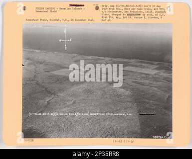 Landing Fields - Hawaii - Molokai Island, Aerial Photograph. Stock Photo