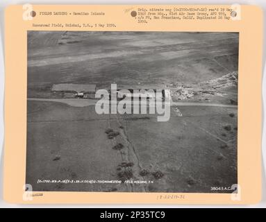 Landing Fields - Hawaii - Molokai Island, Aerial Photograph. Stock Photo