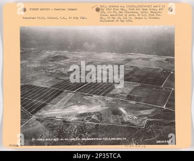 Landing Fields - Hawaii - Molokai Island, Aerial Photograph. Stock Photo