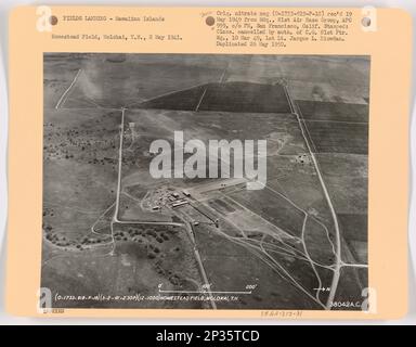 Landing Fields - Hawaii - Molokai Island, Aerial Photograph. Stock Photo