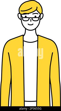 A casually dressed young man smiling and jumping, Vector Illustration ...