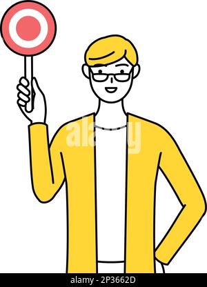 A casually dressed young man with his hands on his hips, Vector ...