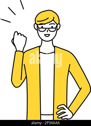 A casually dressed young man posing with guts Stock Vector Image & Art ...