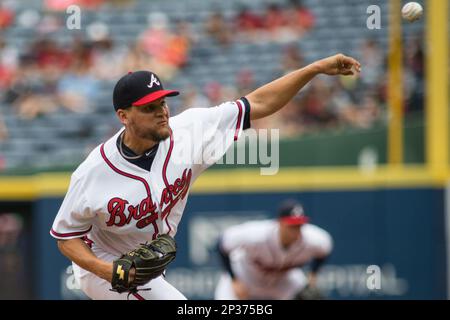 15 APR 2015: Atlanta Braves Pitcher Brandon Cunniff (67) [11071] during the MLB  Jackie Robinson Day game between the Miami Marlins and the Atlanta Braves  played at Turner Field in Atlanta, GA. (