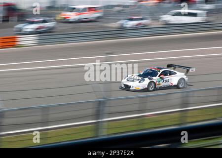 Porsche GT3, Europe, car racing, race track, Green Hell, F1, DTM, GT Masters, Porsche Cup, Nuerburgring race track, Rhineland-Palatinate, Germany Stock Photo